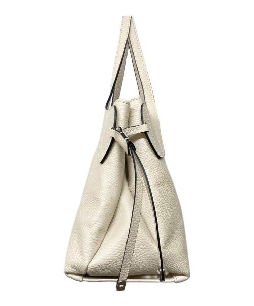 GIANNI CHIARINI（ジャンニ キアリーニ）GIANNI CHIARINI (ジャンニ キアリーニ) レザートートバッグ アイボリーの古着・服飾アイテム