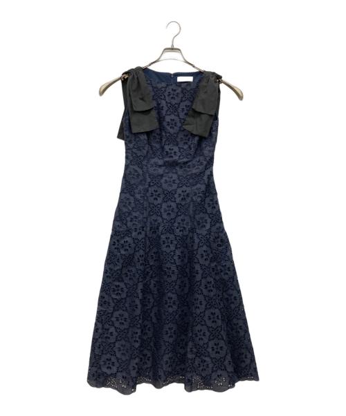 CELFORD（セルフォード）CELFORD (セルフォード) エンブロイダリー刺繍ワンピース ネイビー サイズ:36の古着・服飾アイテム