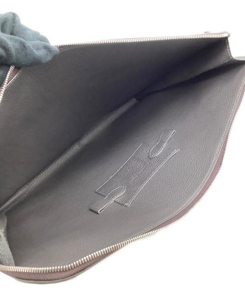 CHAMBORD SELLIER（シャンボール セリエ）CHAMBORD SELLIER (シャンボール セリエ) レザークラッチバッグ チャコールグレーの古着・服飾アイテム