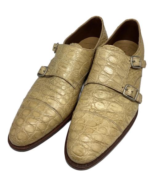 CARMINA（カルミナ）CARMINA (カルミナ) クロコレザーダブルモンクストラップシューズ ベージュ サイズ:8の古着・服飾アイテム