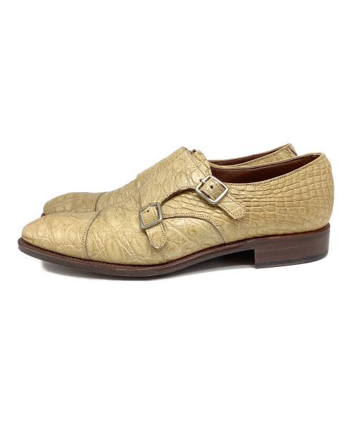 CARMINA（カルミナ）CARMINA (カルミナ) クロコレザーダブルモンクストラップシューズ ベージュ サイズ:8の古着・服飾アイテム