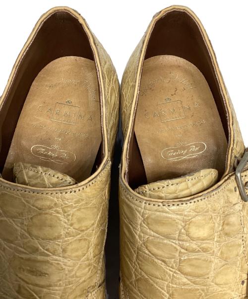 CARMINA（カルミナ）CARMINA (カルミナ) クロコレザーダブルモンクストラップシューズ ベージュ サイズ:8の古着・服飾アイテム