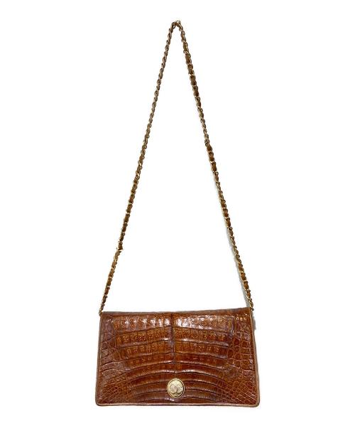CHANEL（シャネル）CHANEL (シャネル) クロコダイルチェーンショルダーバッグ ブラウンの古着・服飾アイテム