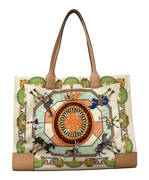 TORY BURCH（トリーバーチ）TORY BURCH (トリーバーチ) 動物柄ナイロントートバッグ クリームの古着・服飾アイテム
