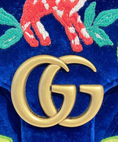 GUCCI（グッチ）GUCCI (グッチ) GG Marmont shoulder bag（GGマーモントショルダーバッグ） ブルー サイズ:-の古着・服飾アイテム