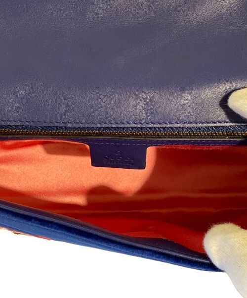 GUCCI（グッチ）GUCCI (グッチ) GG Marmont shoulder bag（GGマーモントショルダーバッグ） ブルー サイズ:-の古着・服飾アイテム
