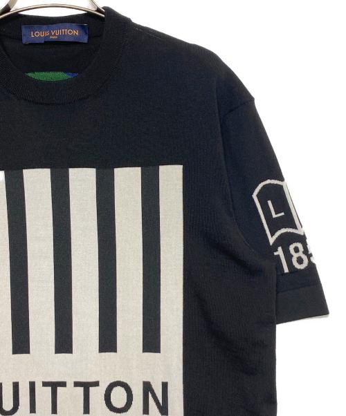 LOUIS VUITTON（ルイ ヴィトン）LOUIS VUITTON (ルイ ヴィトン) バーコードアンドアースニットTシャツ ブラック サイズ:Sの古着・服飾アイテム