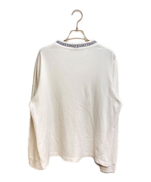 LOUIS VUITTON（ルイ ヴィトン）LOUIS VUITTON (ルイ ヴィトン) Neck Logo Cut  Sew（ネックロゴ長袖カットソー） ホワイト サイズ:Sの古着・服飾アイテム