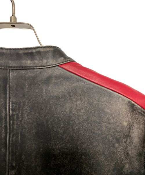 DIESEL（ディーゼル）DIESEL (ディーゼル) L-renn　ダメージレザーライダースジャケット ブラック サイズ:48の古着・服飾アイテム