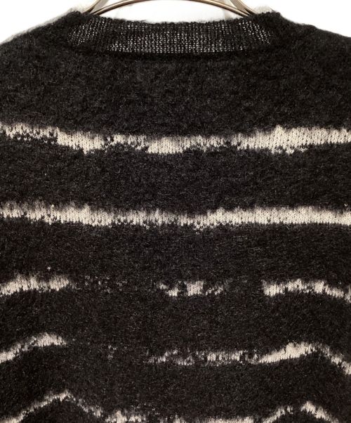 Saint Laurent Paris（サンローランパリ）Saint Laurent Paris (サンローランパリ) Mohair Border Knit（モヘアボーダーニット） ブラック サイズ:Mの古着・服飾アイテム