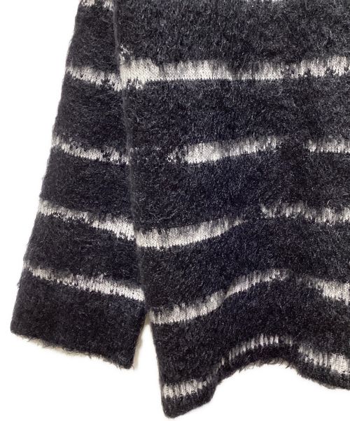 Saint Laurent Paris（サンローランパリ）Saint Laurent Paris (サンローランパリ) Mohair Border Knit（モヘアボーダーニット） ブラック サイズ:Mの古着・服飾アイテム
