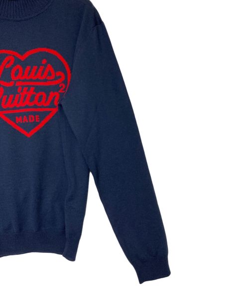 LOUIS VUITTON（ルイ ヴィトン）LOUIS VUITTON (ルイ ヴィトン) NIGO (ニゴー) インタルシアハート ニット ネイビー サイズ:Mの古着・服飾アイテム