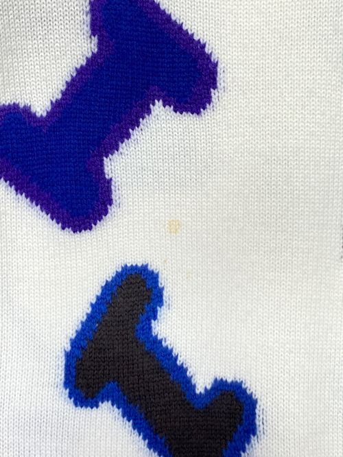 LOUIS VUITTON（ルイ ヴィトン）LOUIS VUITTON (ルイ ヴィトン) NBA (エヌビーエー) マルチ ロゴ クルーネック ニット ホワイト サイズ:Mの古着・服飾アイテム