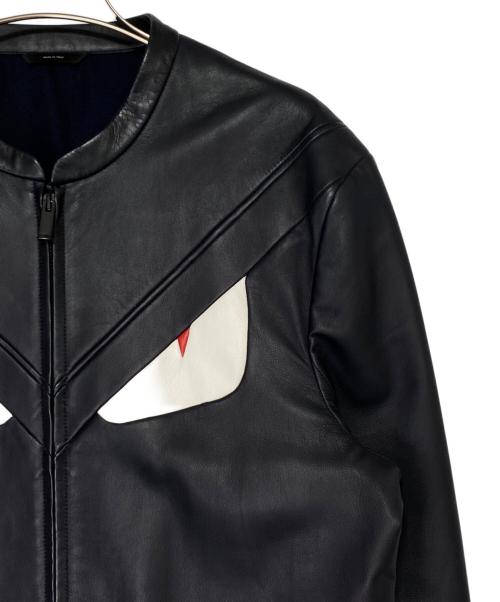 FENDI（フェンディ）FENDI (フェンディ) シングルライダースジャケット ネイビー サイズ:48の古着・服飾アイテム