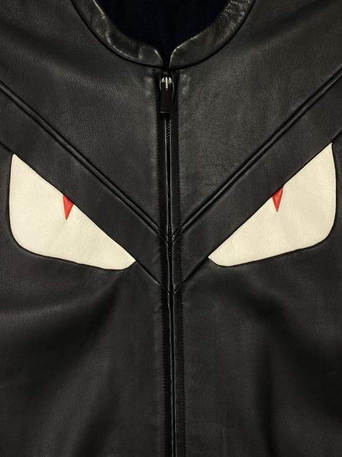 FENDI（フェンディ）FENDI (フェンディ) シングルライダースジャケット ネイビー サイズ:48の古着・服飾アイテム