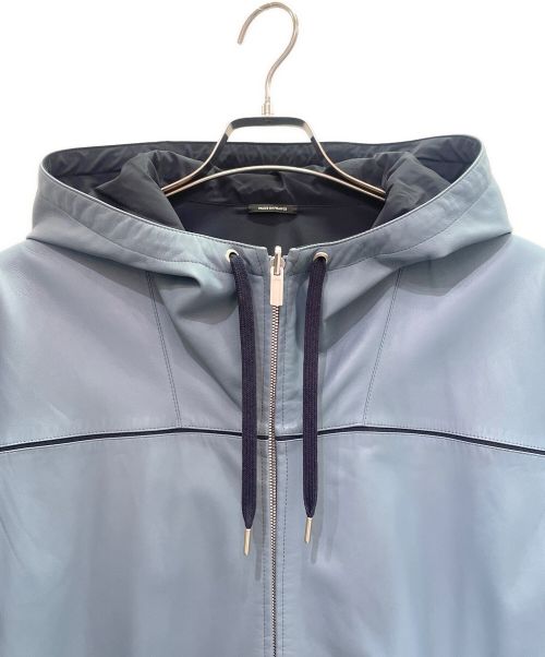HERMES（エルメス）HERMES (エルメス) ナイロン×レザー リバーシブルジャケット スカイブルー サイズ:50の古着・服飾アイテム