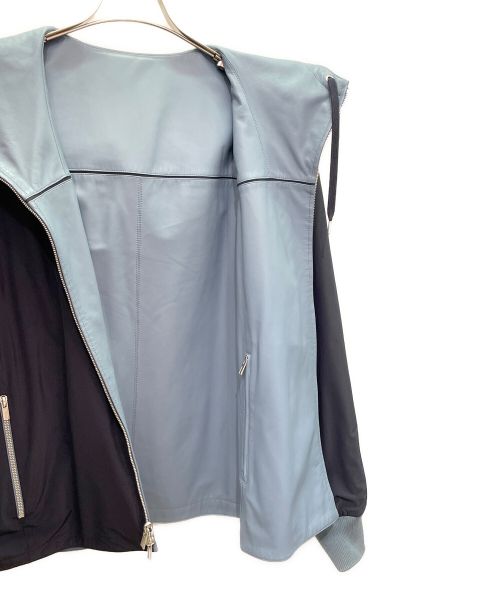 HERMES（エルメス）HERMES (エルメス) ナイロン×レザー リバーシブルジャケット スカイブルー サイズ:50の古着・服飾アイテム