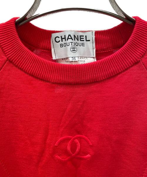 CHANEL BOUTIQUE（シャネル ブティック）CHANEL BOUTIQUE (シャネル ブティック) ココマークノースリーブニット レッド サイズ:36の古着・服飾アイテム
