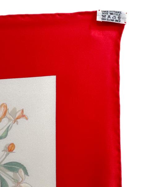 HERMES（エルメス）HERMES (エルメス) カレ90 ホワイト×レッドの古着・服飾アイテム