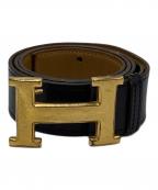 HERMESエルメス）の古着「レザーベルト」｜ブラック