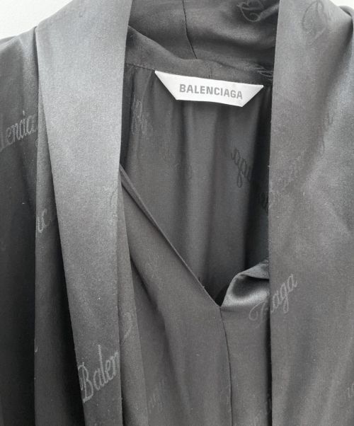 BALENCIAGA（バレンシアガ）BALENCIAGA (バレンシアガ) ロゴジャカードブラウス ブラック サイズ:34の古着・服飾アイテム