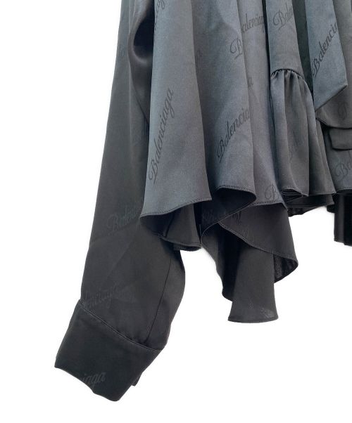 BALENCIAGA（バレンシアガ）BALENCIAGA (バレンシアガ) ロゴジャカードブラウス ブラック サイズ:34の古着・服飾アイテム