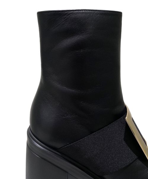 Roger Vivier（ロジェ ヴィヴィエ）Roger Vivier (ロジェ ヴィヴィエ) ストラスバックルヒールブーツ ブラック サイズ:SIZE 35 1/2の古着・服飾アイテム