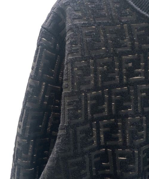 FENDI（フェンディ）FENDI (フェンディ) ズッカ柄ニット ブラック サイズ:50の古着・服飾アイテム