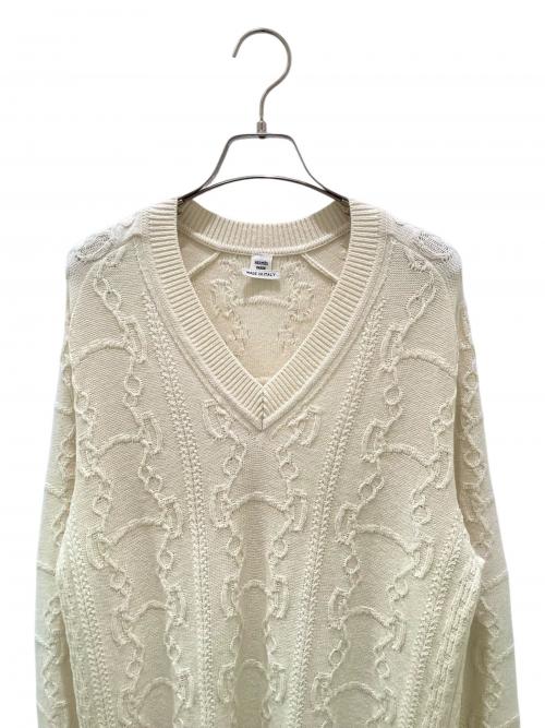 HERMES（エルメス）HERMES (エルメス) シェーヌダンクル ニット ロングワンピース  アイボリー サイズ:34の古着・服飾アイテム