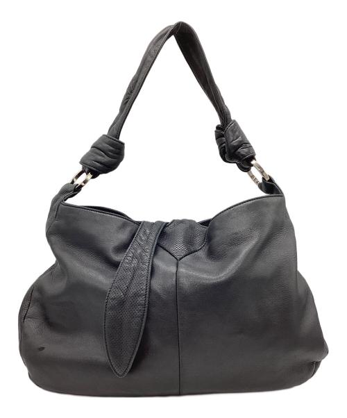 LOEWE（ロエベ）LOEWE (ロエベ) レザーワンショルダーバッグ ブラックの古着・服飾アイテム