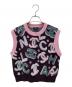 CHANEL（シャネル）の古着「ココマーク カシミヤ ロゴ ニット ベスト」｜ボルドー×ピンク