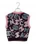 CHANEL (シャネル) ココマーク カシミヤ ロゴ ニット ベスト ボルドー×ピンク サイズ:34：210000円