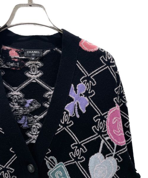 CHANEL（シャネル）CHANEL (シャネル) ライオンボタン カシミヤ カーディガン ブラック サイズ:38の古着・服飾アイテム