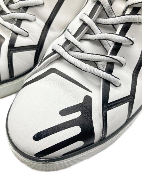 FENDI（フェンディ）FENDI (フェンディ) Joshua Vibes ×Joshua Vibes Trompe Loeil Stamp Leather Sneakers/スタンプスニーカー ホワイト サイズ:7の古着・服飾アイテム