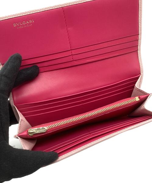 BVLGARI（ブルガリ）BVLGARI (ブルガリ) 長財布 ロゴクリップ ピンクの古着・服飾アイテム