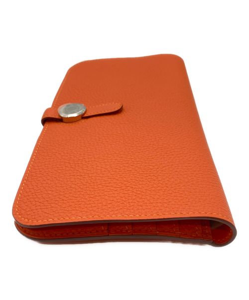 HERMES（エルメス）HERMES (エルメス) ドゴンロングウォレット/財布 オレンジの古着・服飾アイテム