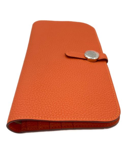 HERMES（エルメス）HERMES (エルメス) ドゴンロングウォレット/財布 オレンジの古着・服飾アイテム