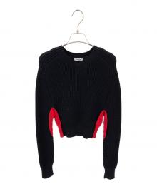 Salvatore Ferragamo（サルヴァトーレ フェラガモ）の古着「ショート丈ニット」｜ブラック