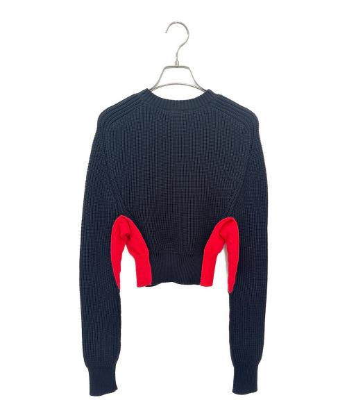 Salvatore Ferragamo（サルヴァトーレ フェラガモ）Salvatore Ferragamo (サルヴァトーレ フェラガモ) Vネックショート丈ニット ブラック サイズ:Sの古着・服飾アイテム