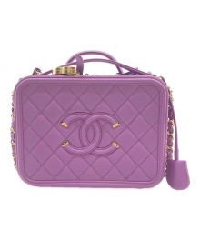 CHANEL（シャネル）の古着「 Filigree バニティケース ミディアム/ショルダーバッグ/ハンドバッグ/2WAYバッグ」｜パープル