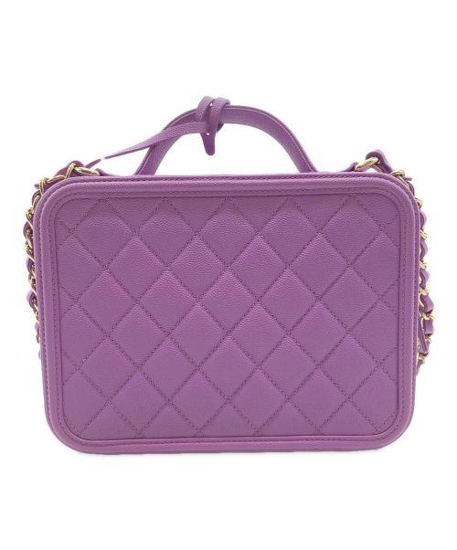 CHANEL（シャネル）CHANEL (シャネル)  Filigree バニティケース ミディアム/ショルダーバッグ/ハンドバッグ/2WAYバッグ パープル サイズ:ミディアムの古着・服飾アイテム