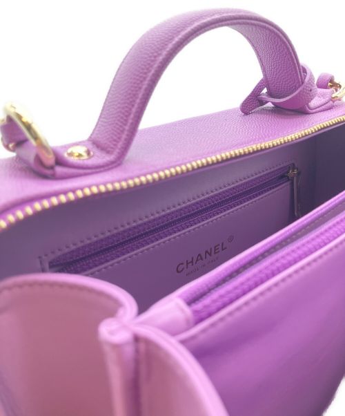 CHANEL（シャネル）CHANEL (シャネル)  Filigree バニティケース ミディアム/ショルダーバッグ/ハンドバッグ/2WAYバッグ パープル サイズ:ミディアムの古着・服飾アイテム