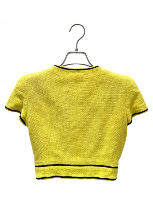 CHANEL BOUTIQUE（シャネル ブティック）CHANEL BOUTIQUE (シャネル ブティック) ココボタンショートツイードジャケット イエロー×ブラック サイズ:34の古着・服飾アイテム