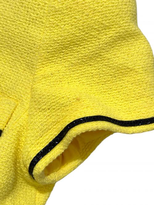 CHANEL BOUTIQUE（シャネル ブティック）CHANEL BOUTIQUE (シャネル ブティック) ココボタンショートツイードジャケット イエロー×ブラック サイズ:34の古着・服飾アイテム