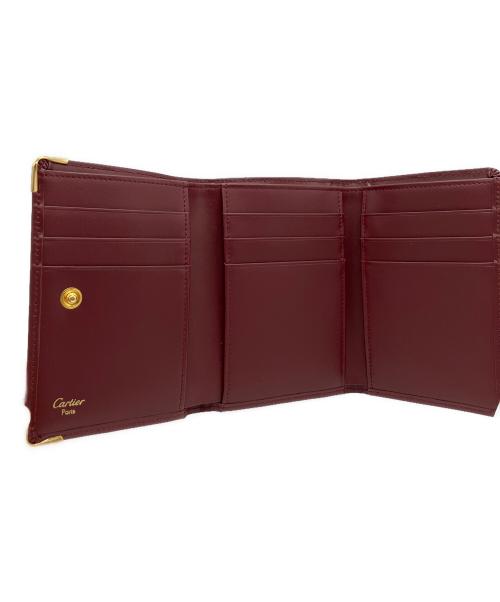 Cartier（カルティエ）Cartier (カルティエ) マストライン　3つ折り財布 ボルドーの古着・服飾アイテム