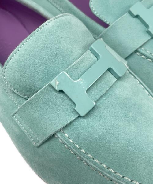 HERMES（エルメス）HERMES (エルメス) スウェードローファー スカイブルー サイズ:37 2/1 未使用品の古着・服飾アイテム