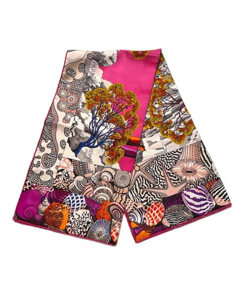 HERMES（エルメス）HERMES (エルメス) シルクスカーフ ピンク×パープルの古着・服飾アイテム