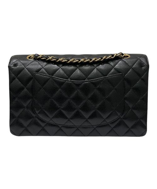 CHANEL（シャネル）CHANEL (シャネル) Wフラップチェーンショルダーバッグ ブラック×ゴールド金具 サイズ:25cmの古着・服飾アイテム
