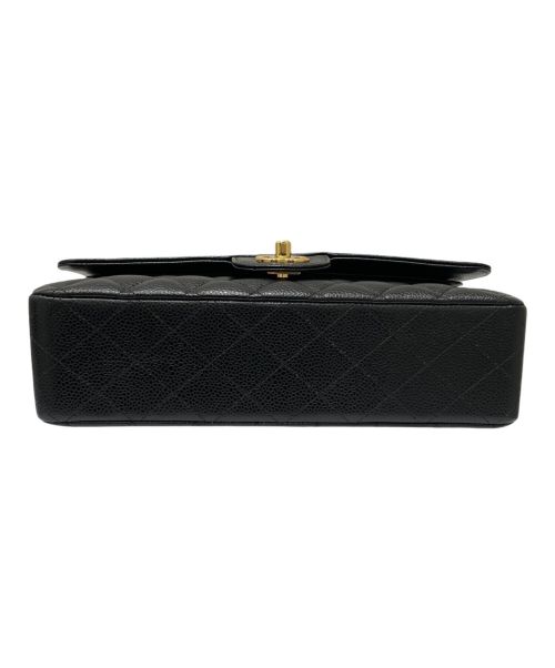 CHANEL（シャネル）CHANEL (シャネル) Wフラップチェーンショルダーバッグ ブラック×ゴールド金具 サイズ:25cmの古着・服飾アイテム