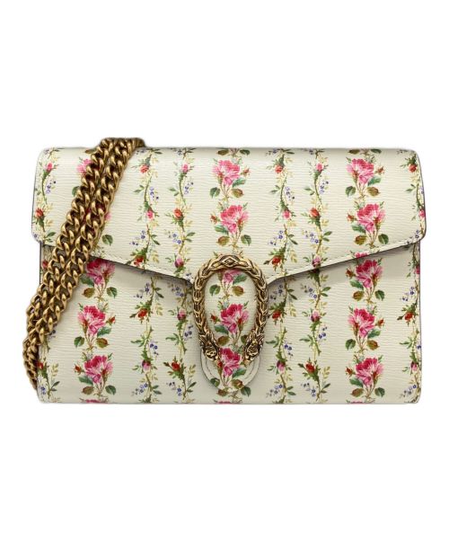 GUCCI（グッチ）GUCCI (グッチ) フローラルプリント ミニ ディオニュソス チェーンウォレット アイボリー サイズ:mini/ミニの古着・服飾アイテム